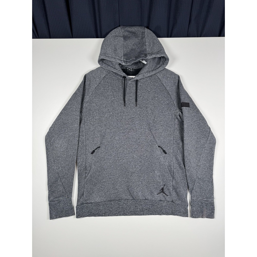 Nike Air Jordan Icon Retro Pullover Hoodie Gray 802179-010 Jumpman - Medium